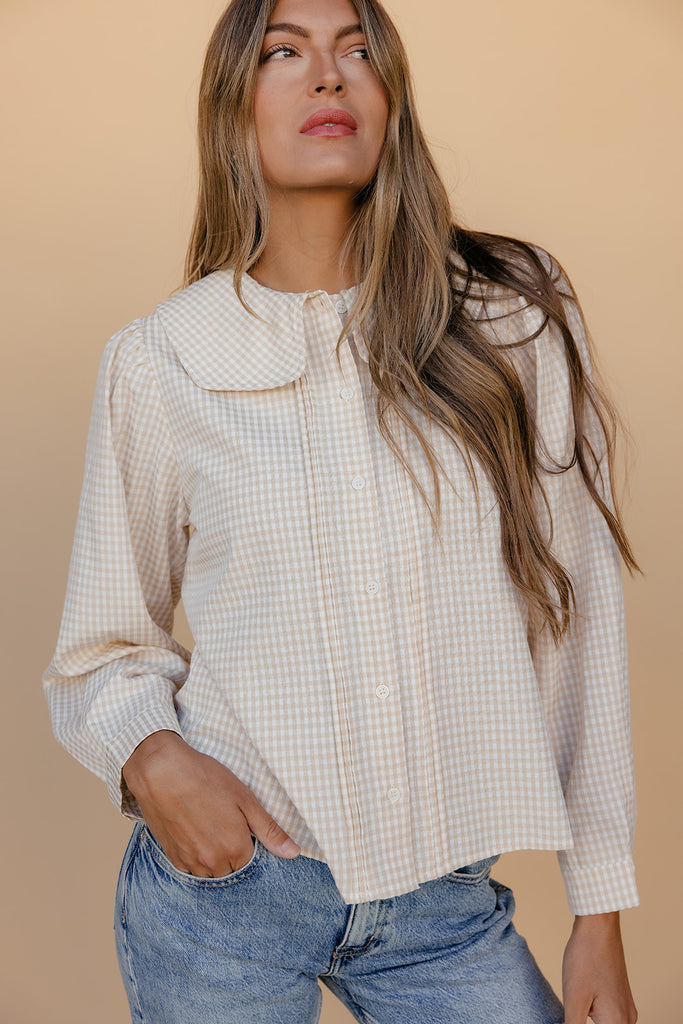 Honeycomb Collared Blouse