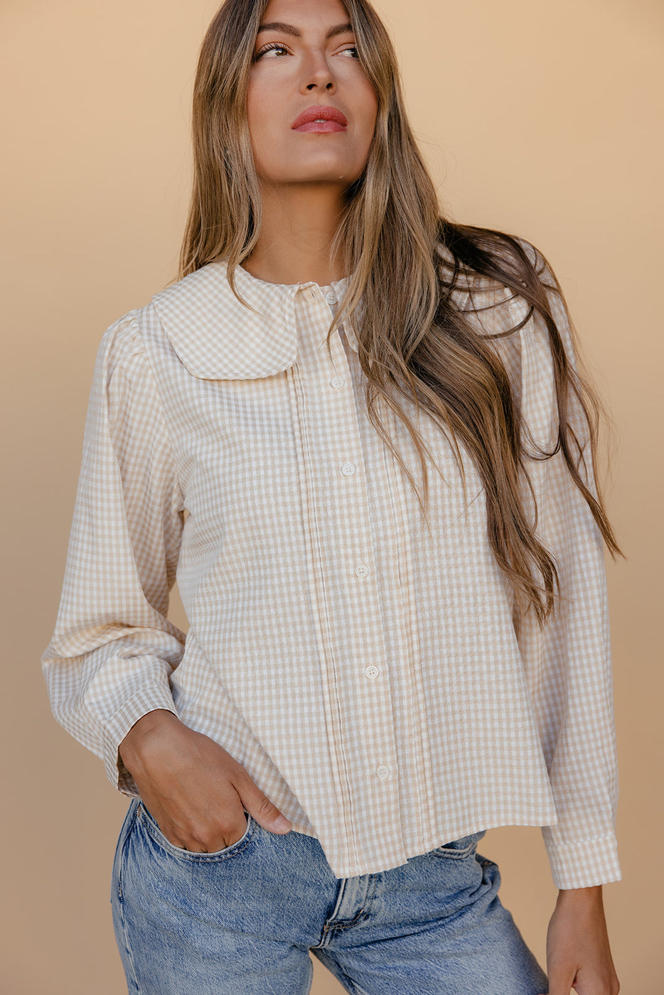 Honeycomb Collared Blouse