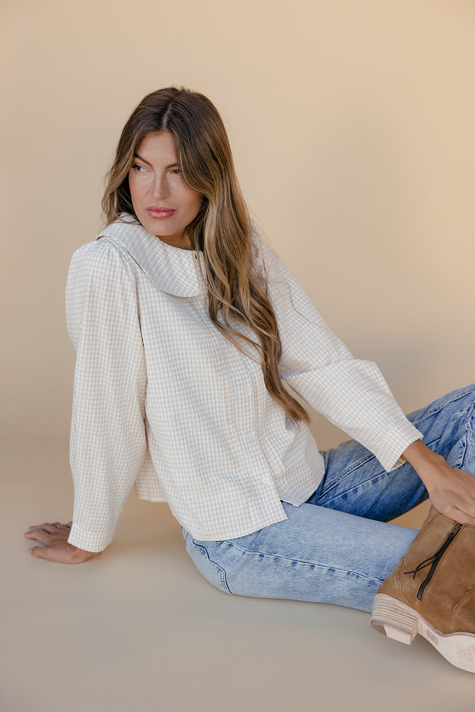 Honeycomb Collared Blouse