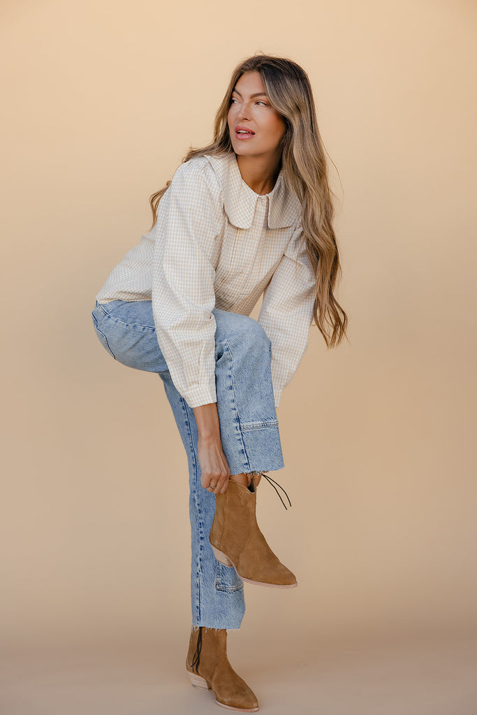 Honeycomb Collared Blouse