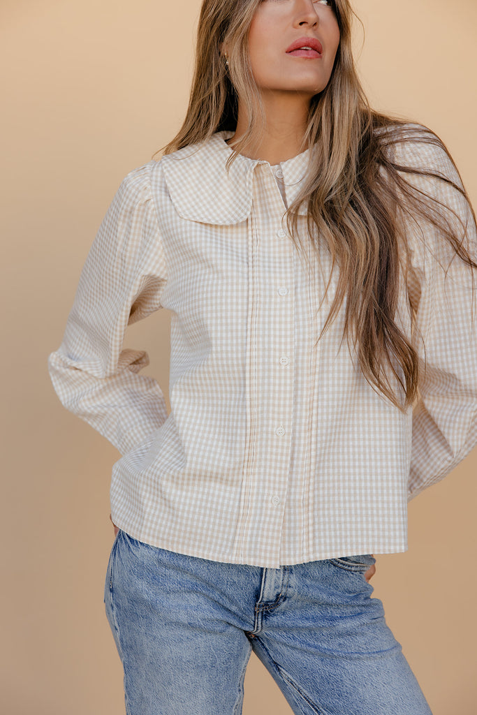 Honeycomb Collared Blouse
