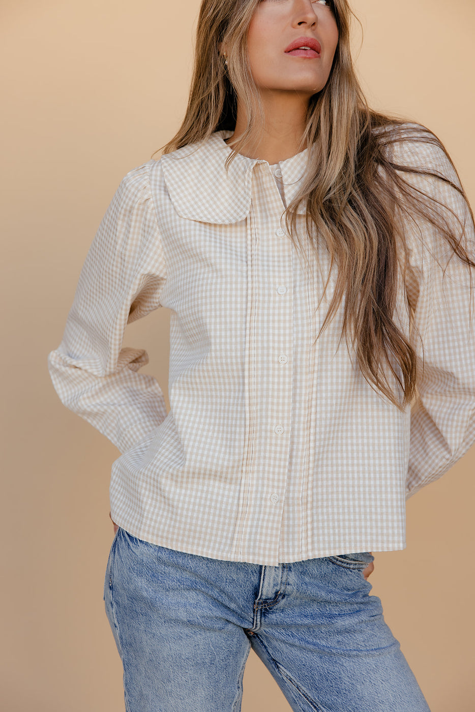 Honeycomb Collared Blouse