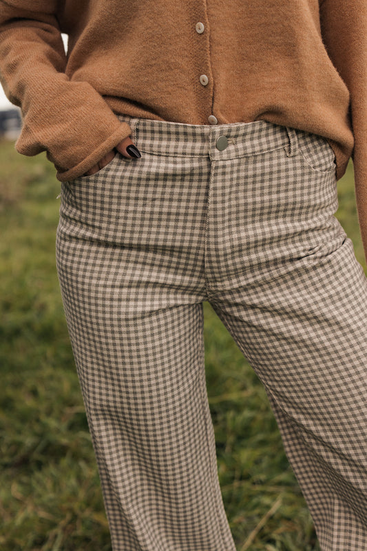 Stone Gingham Pants