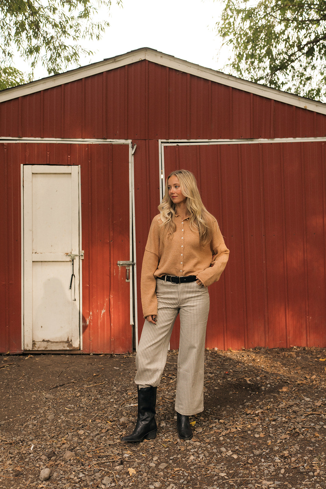 Stone Gingham Pants