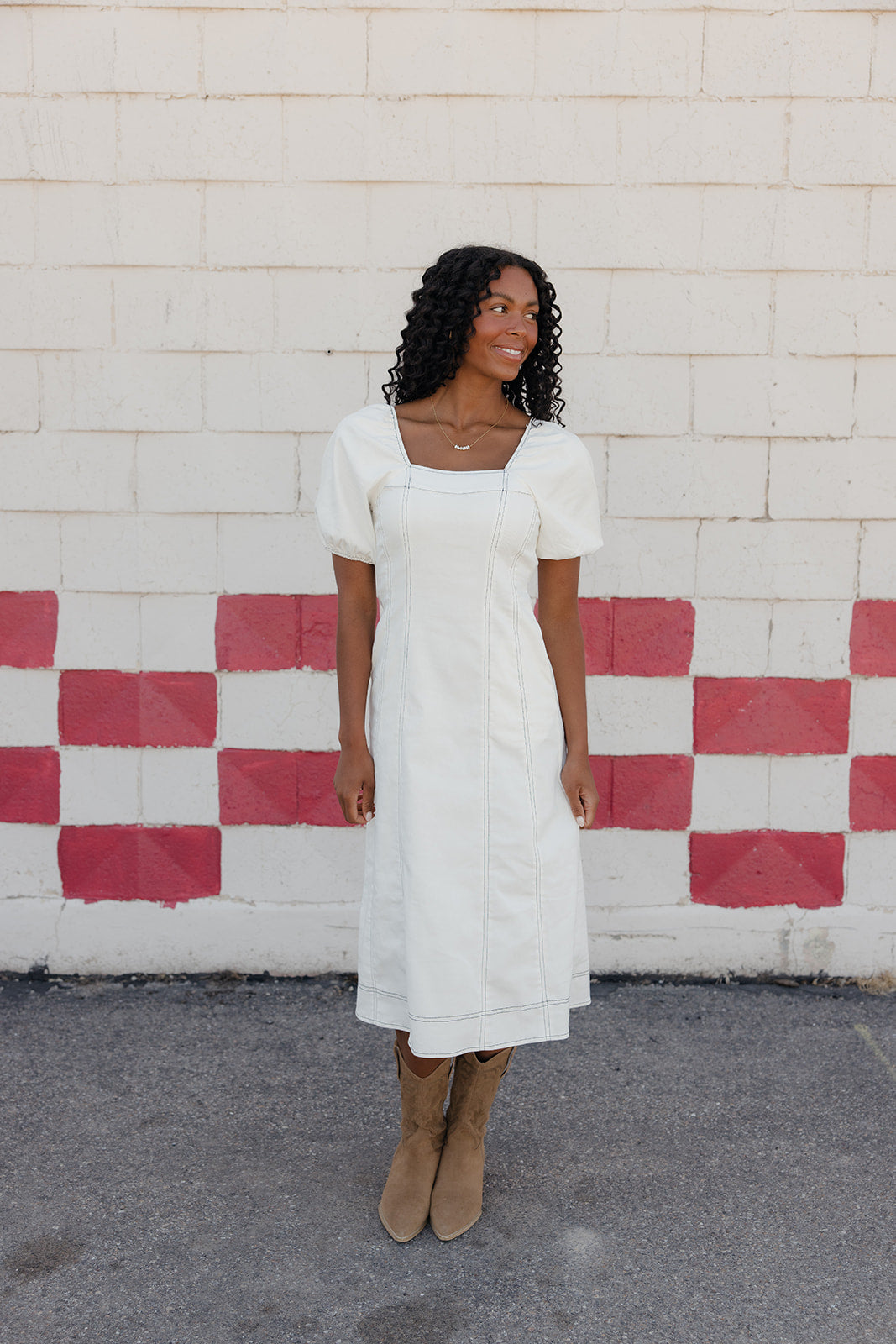 Sweet Tea Puff Sleeve Dress
