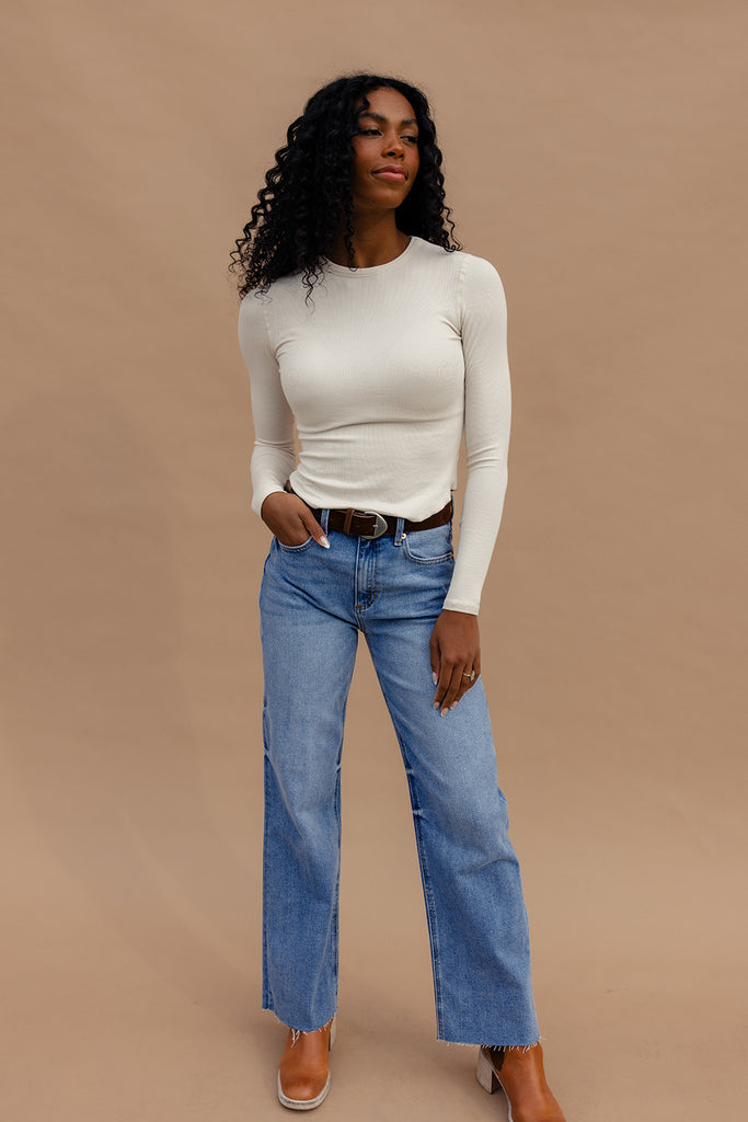 Mav High Rise Wide Straight Jeans