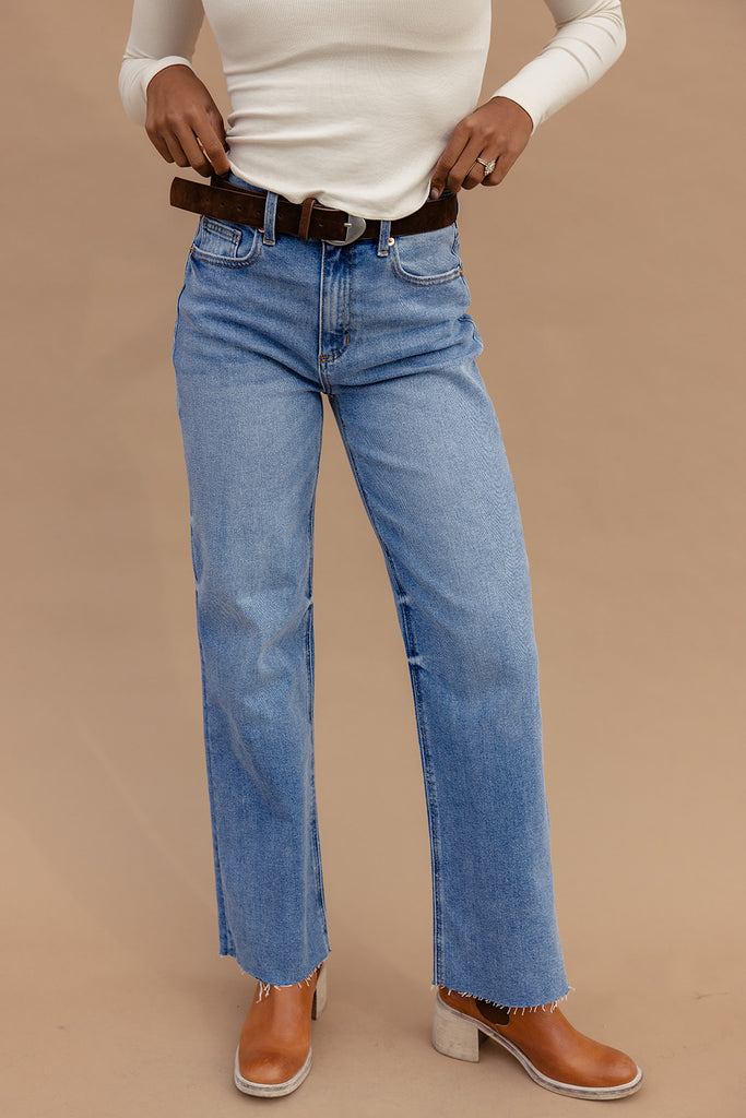 Mav High Rise Wide Straight Jeans