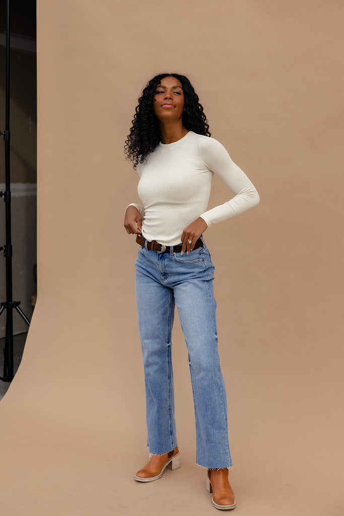 Mav High Rise Wide Straight Jeans