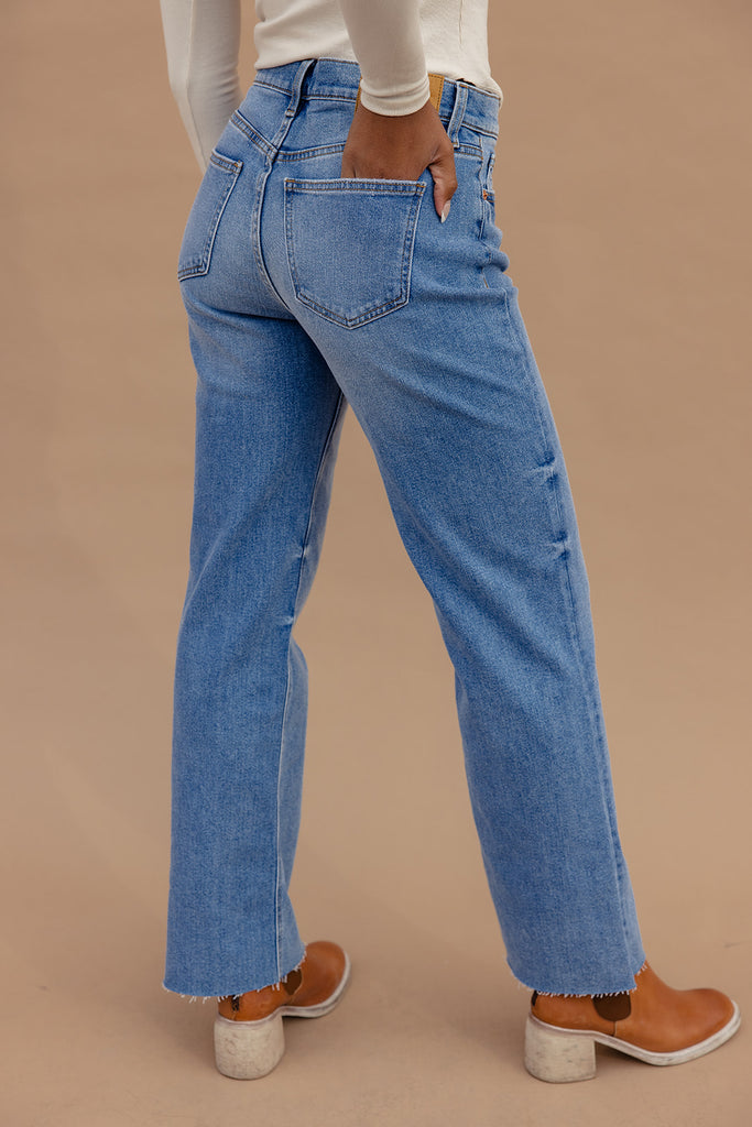 Mav High Rise Wide Straight Jeans