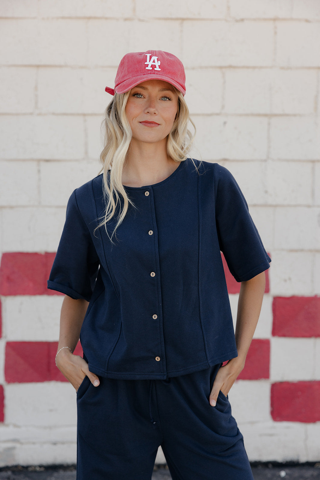 Red Hot Button Blouse