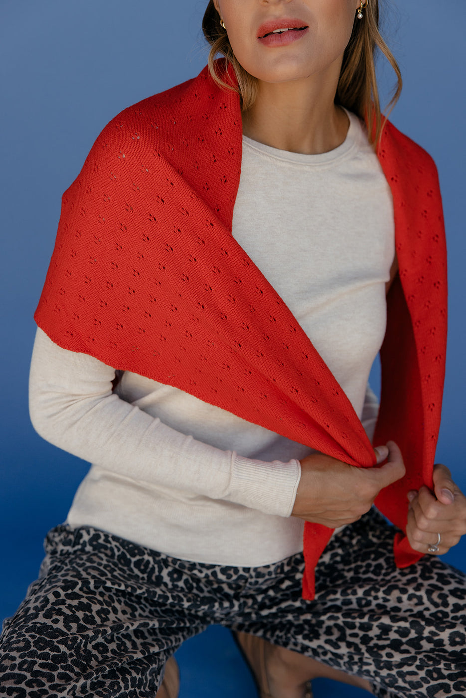 Carina Pointelle Wrap Scarf