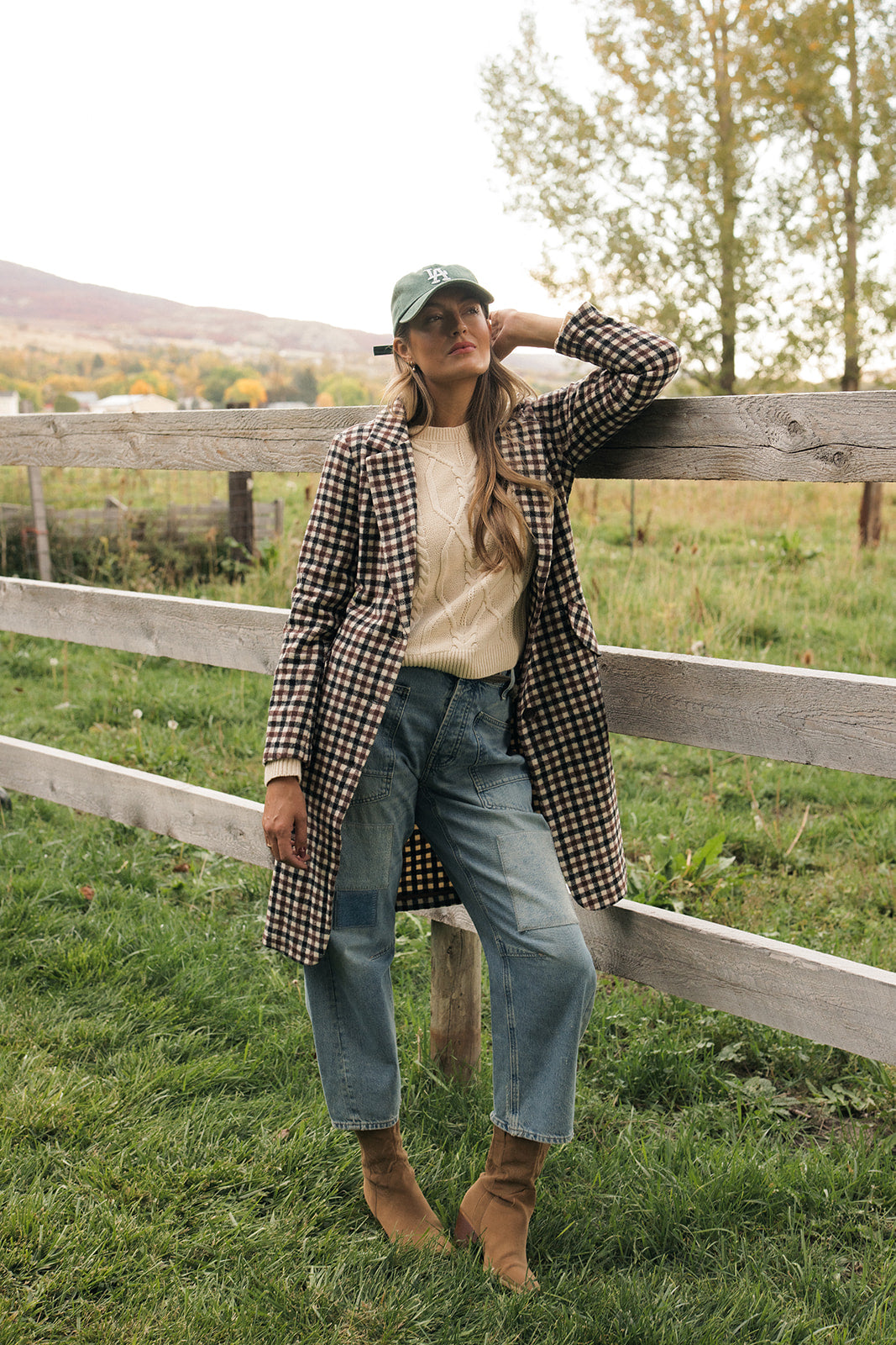 Checking In Plaid Coat