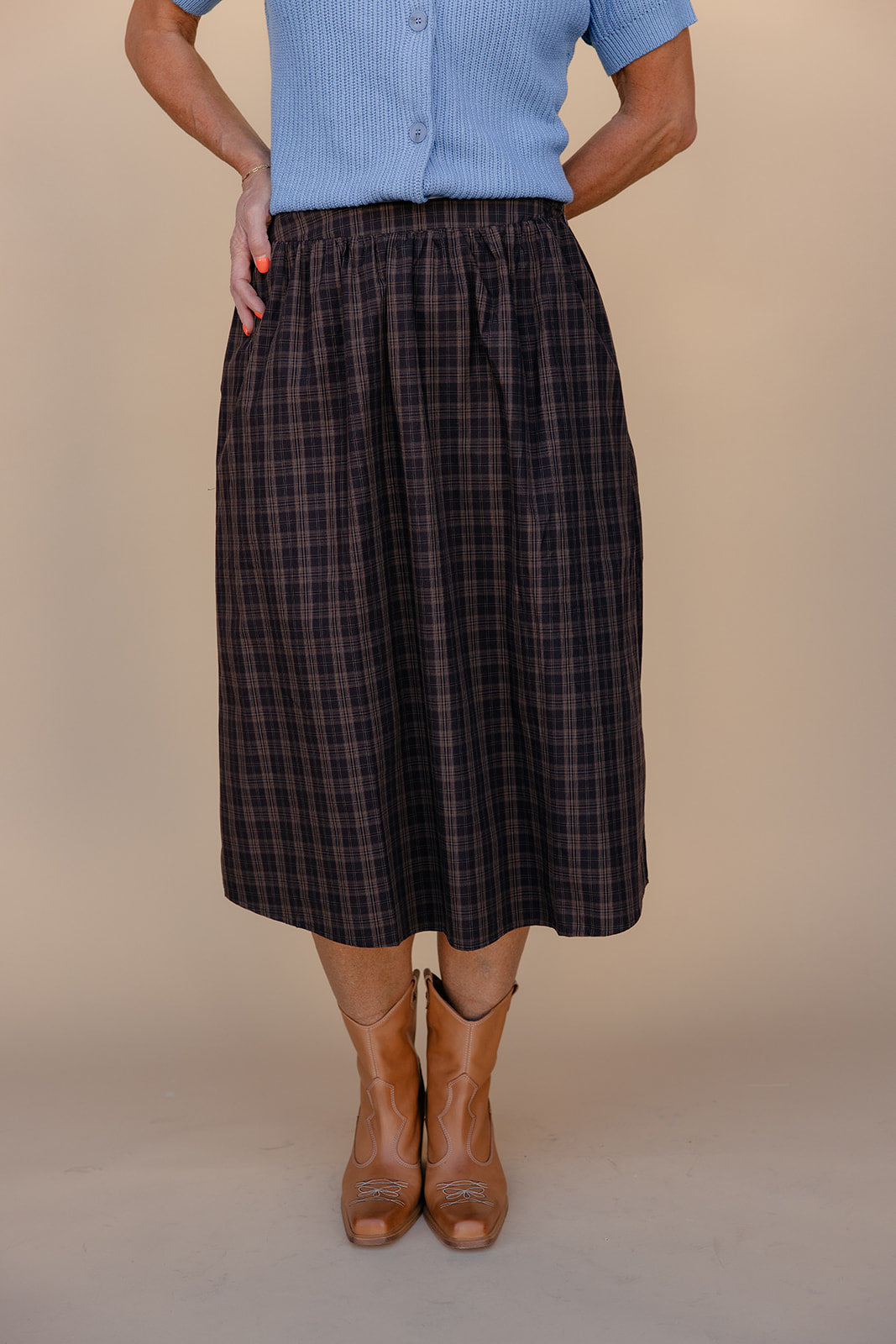 Plaid and Proper Midi Skirt