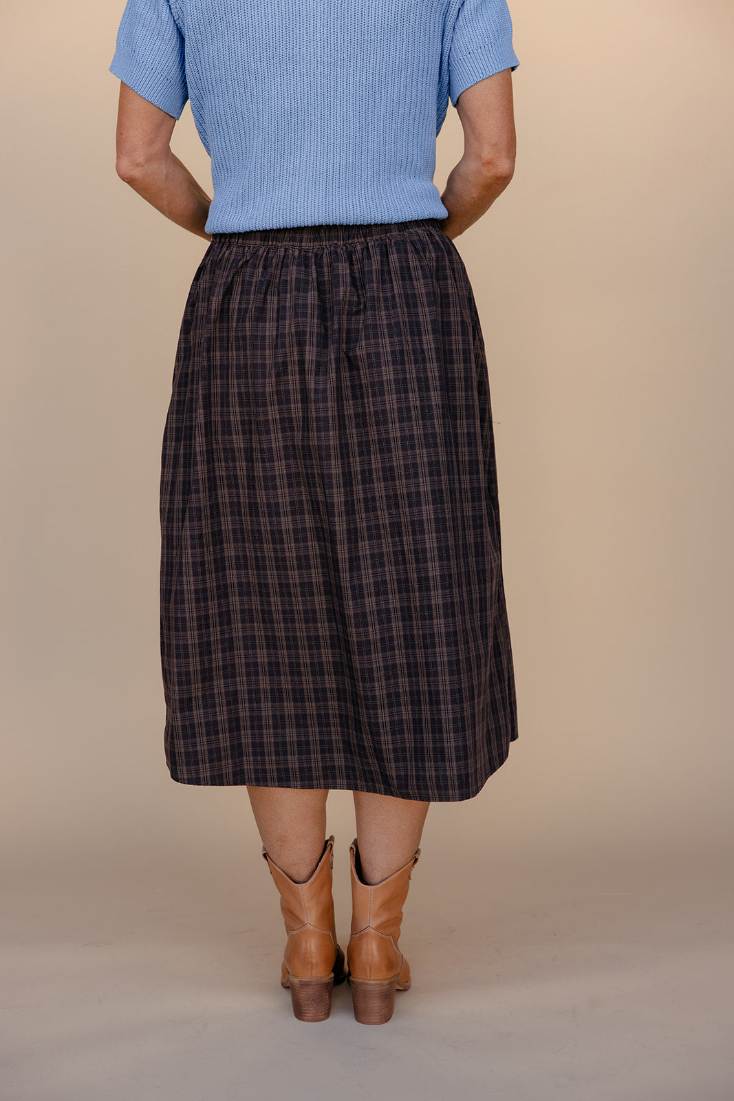 Plaid and Proper Midi Skirt