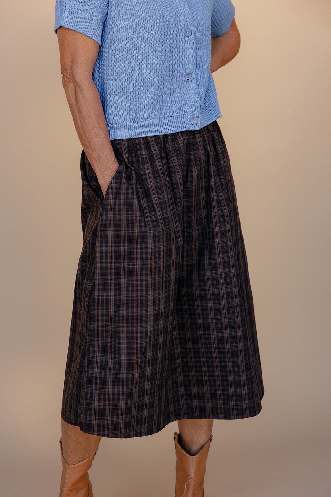 Plaid and Proper Midi Skirt