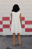 Red, White & Ruffles Collared Dress
