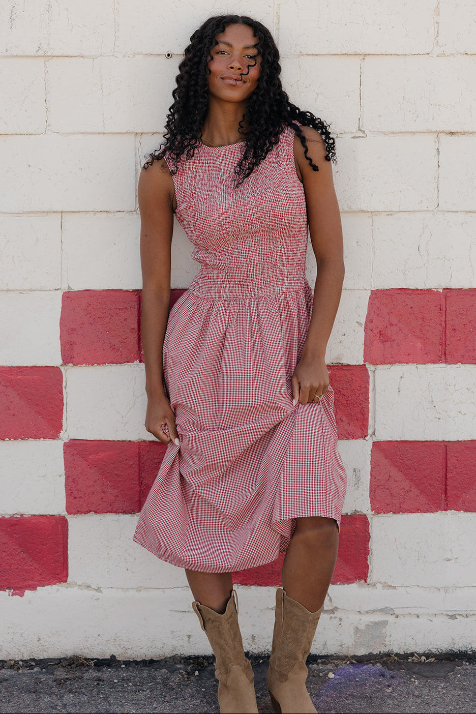 Americana Highway Gingham Dress