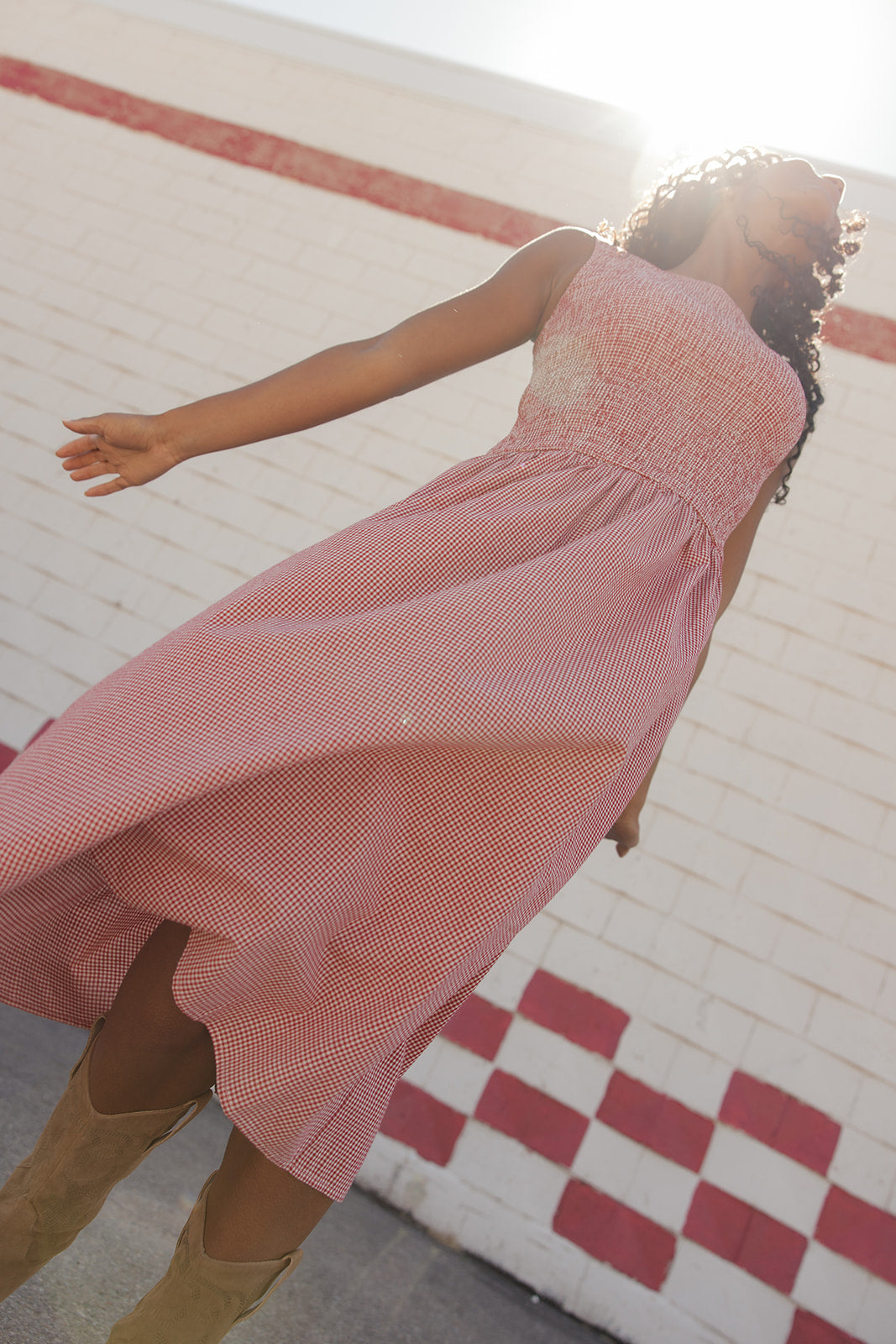 Americana Highway Gingham Dress