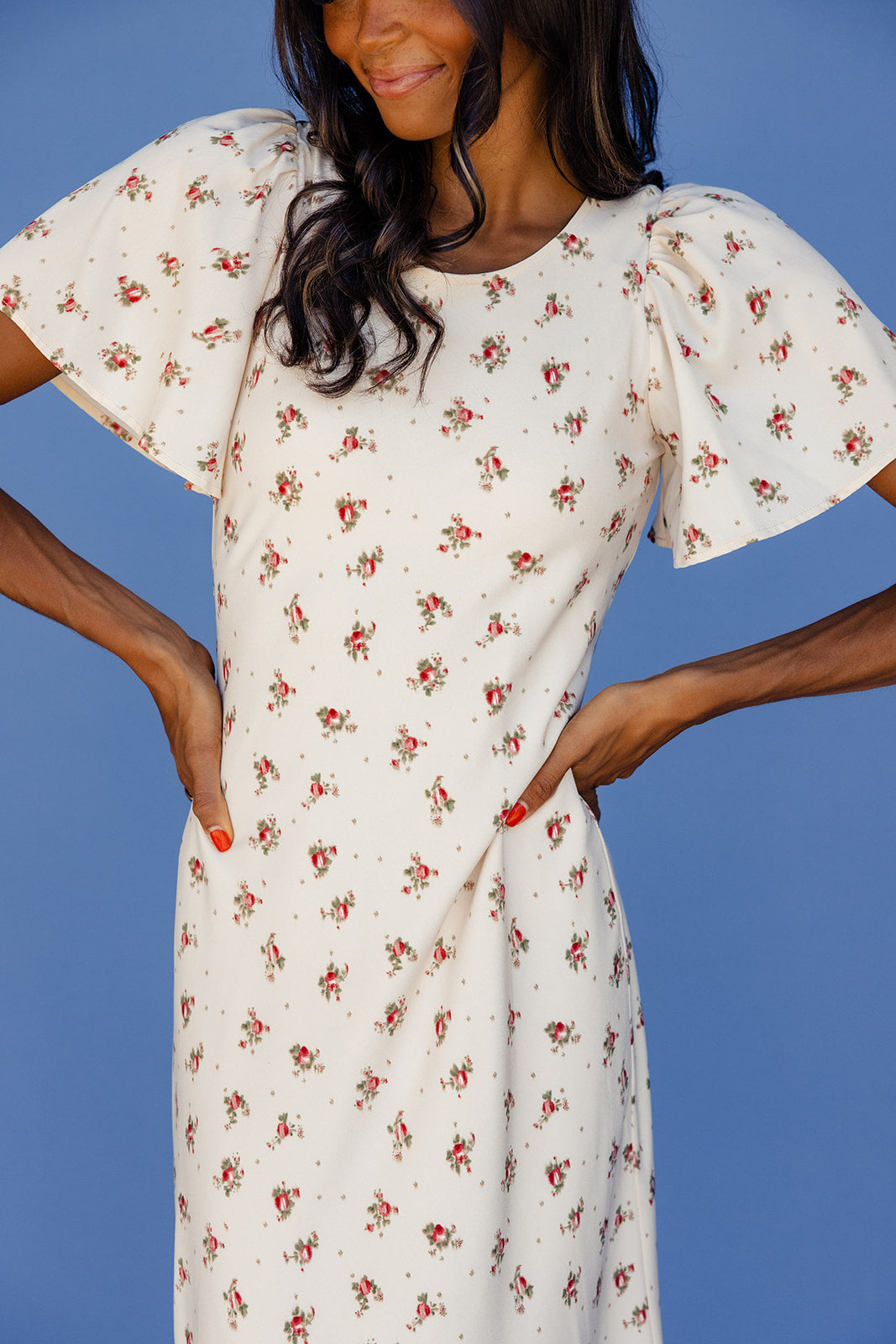 Sacia Flutter Sleeve Dress