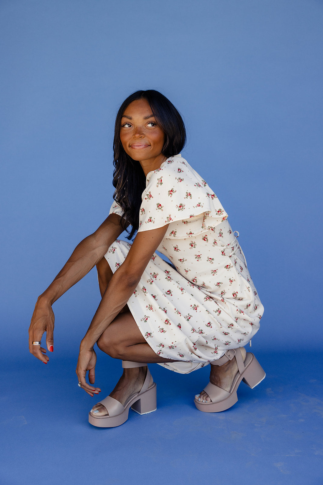 Sacia Flutter Sleeve Dress