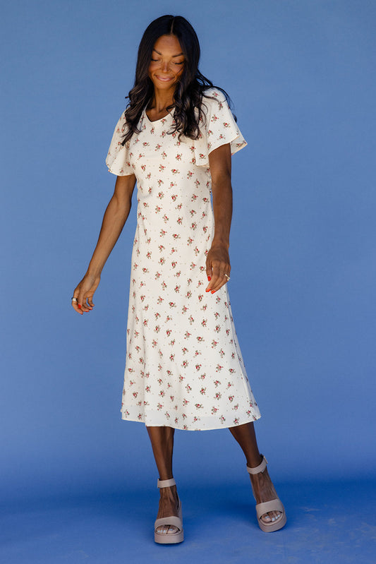 Sacia Flutter Sleeve Dress