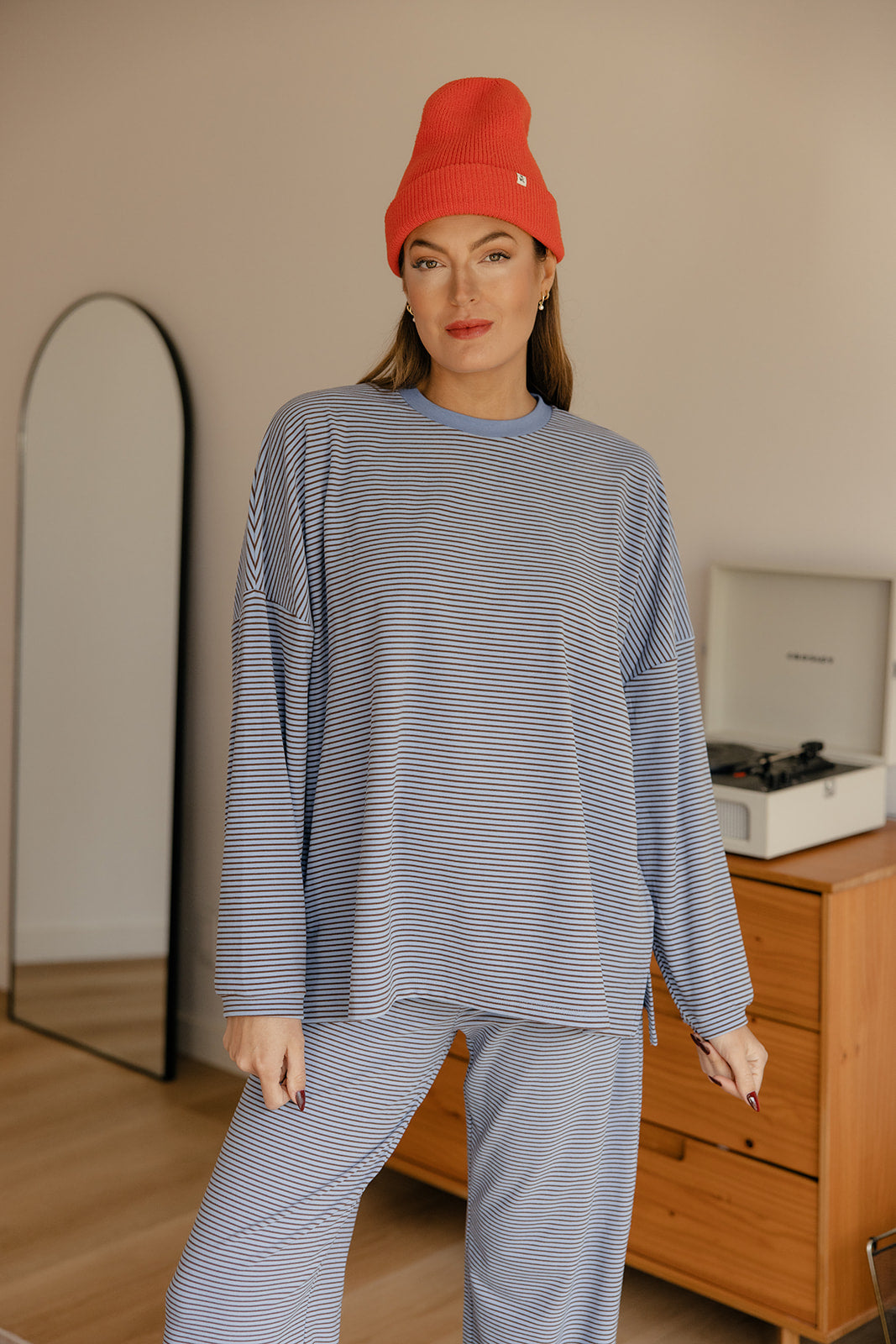 Cozy Cloud Stripe Pullover
