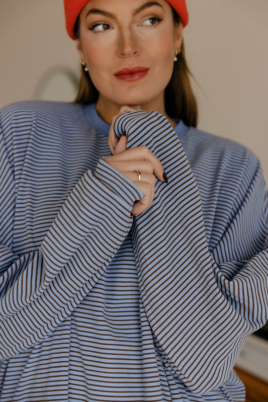 Cozy Cloud Stripe Pullover