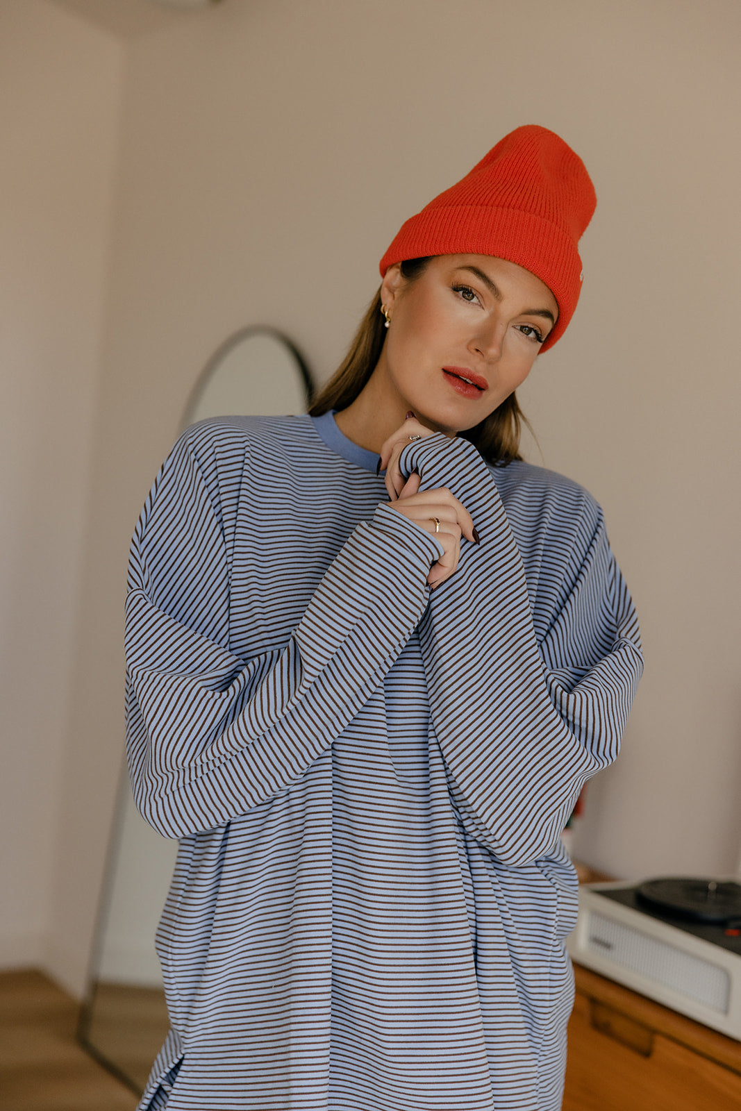 Cozy Cloud Stripe Pullover