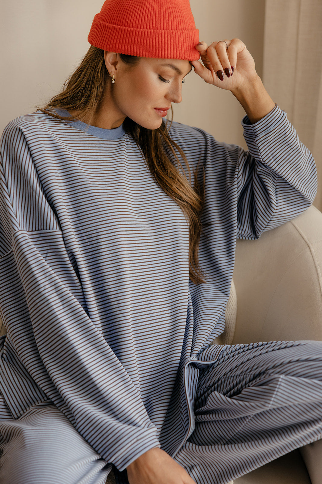 Cozy Cloud Stripe Pullover
