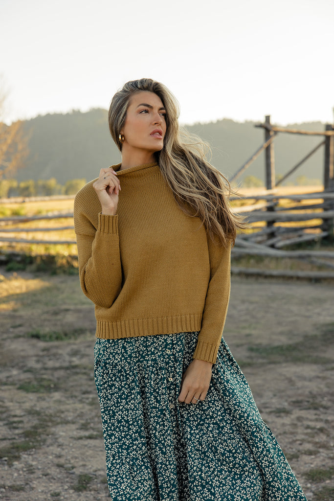 Side to Side Mock Neck Sweater