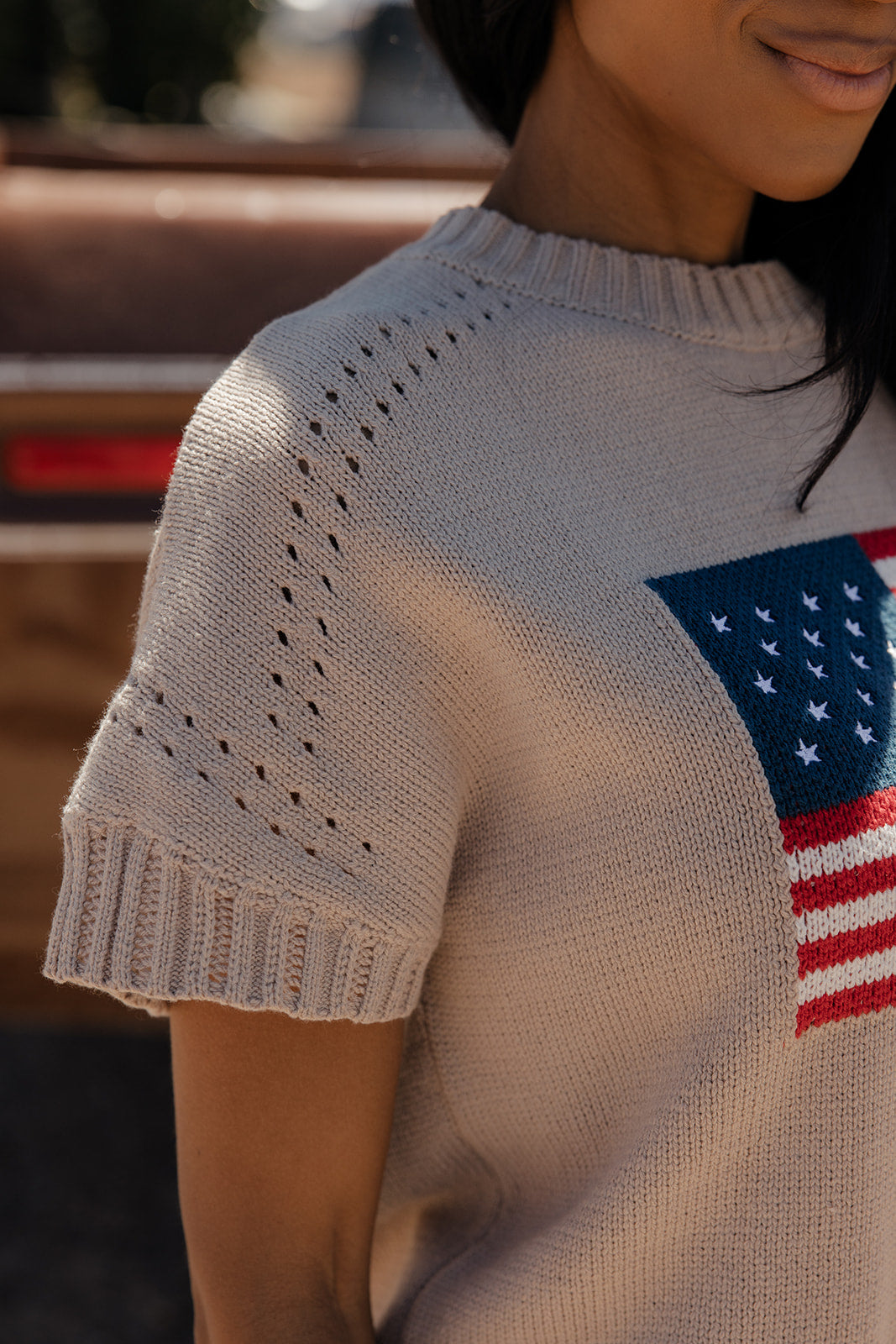 Old Glory Short Sleeve Sweater