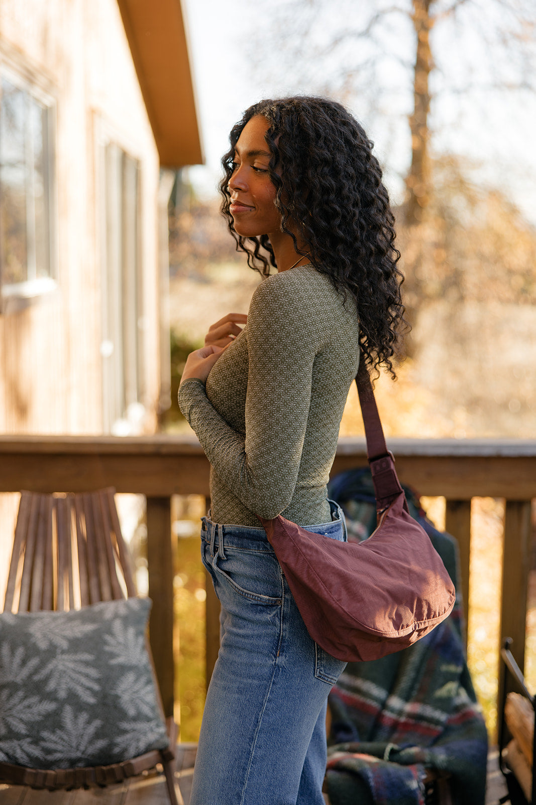 BAGGU Medium Nylon Crescent Bag