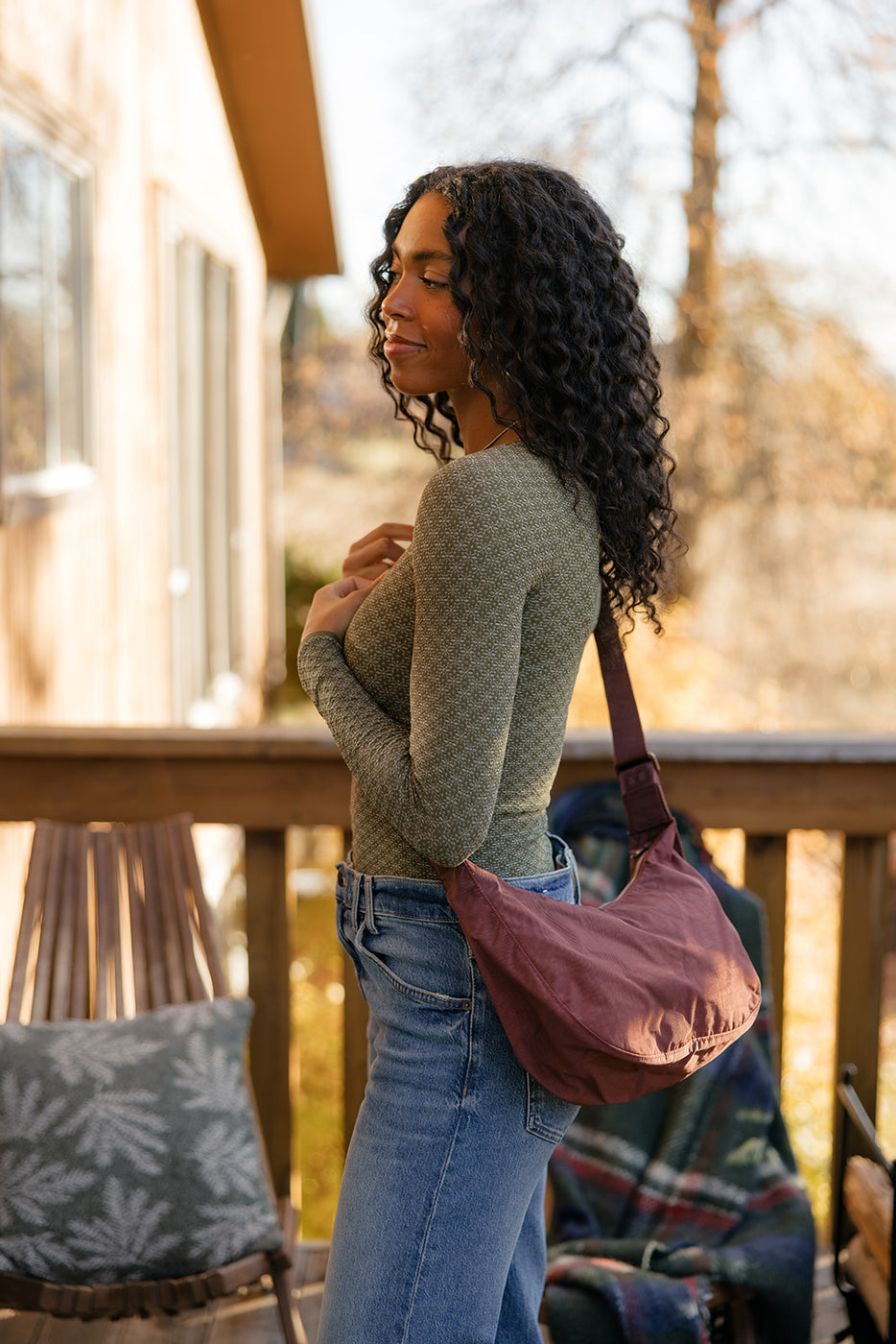 BAGGU Medium Nylon Crescent Bag