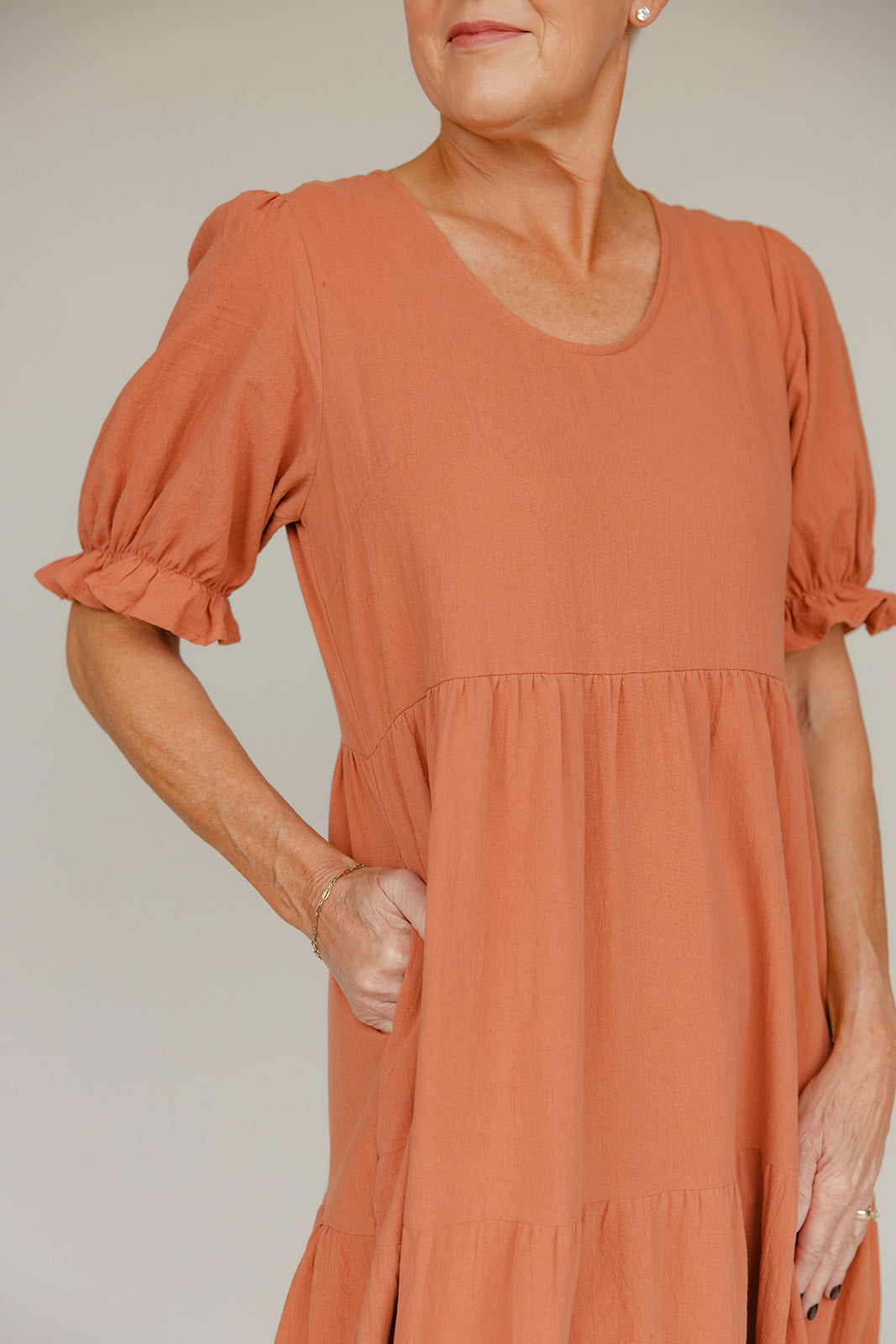 Rust Revival Tiered Dress