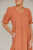 Rust Revival Tiered Dress