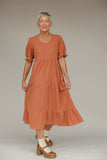 Rust Revival Tiered Dress