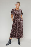 Velvet Ember Midi Dress