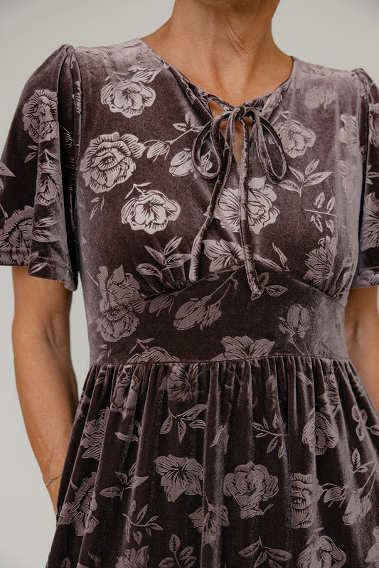 Velvet Ember Midi Dress