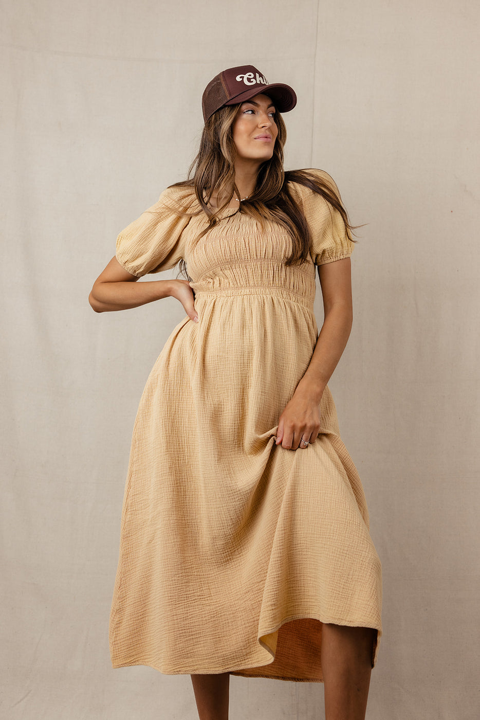 Smocked Gauze Dress | ROOLEE