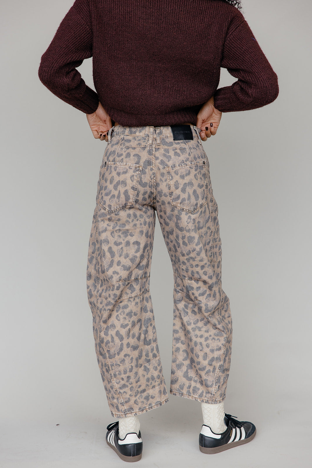 Free People Good Luck Printed Barrel Jeans