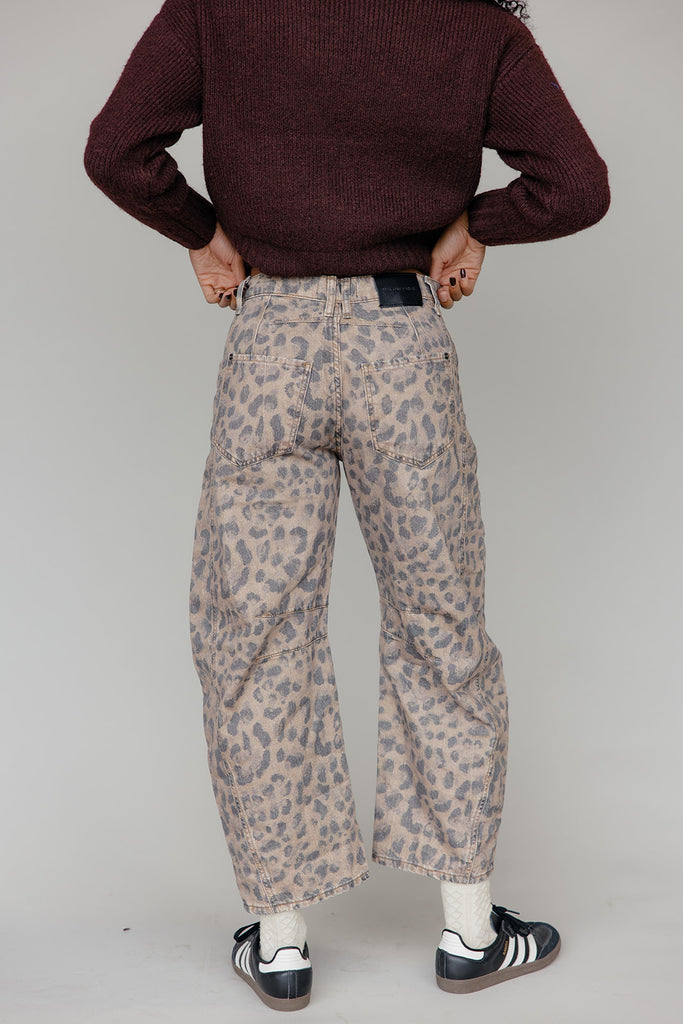 Free People Good Luck Printed Barrel Jeans