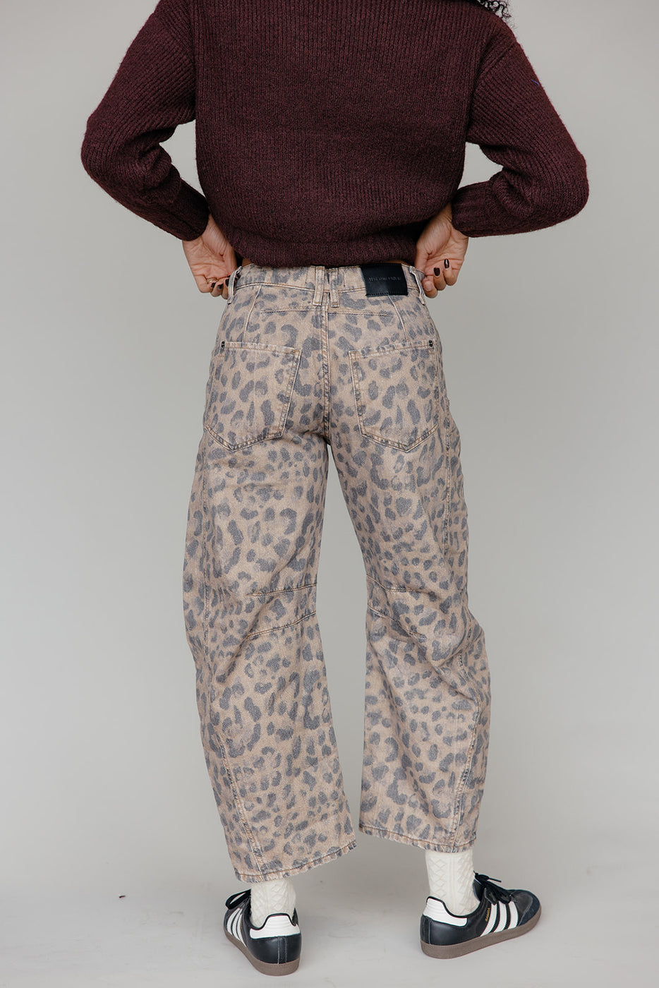 Free People Good Luck Printed Barrel Jeans