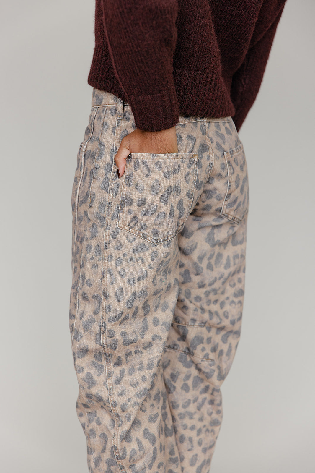 Free People Good Luck Printed Barrel Jeans