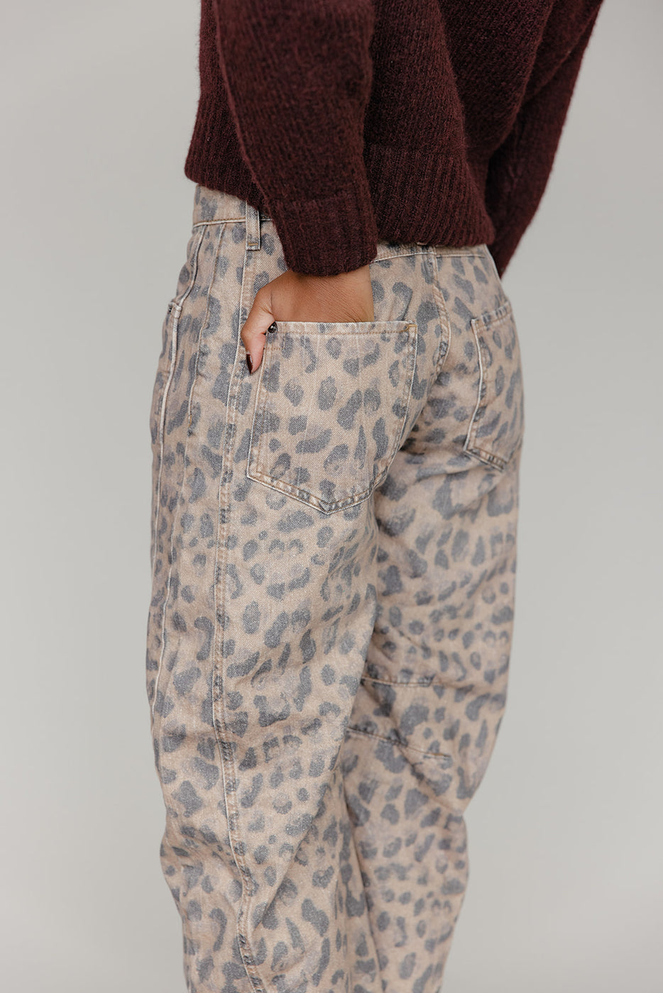 Free People Good Luck Printed Barrel Jeans