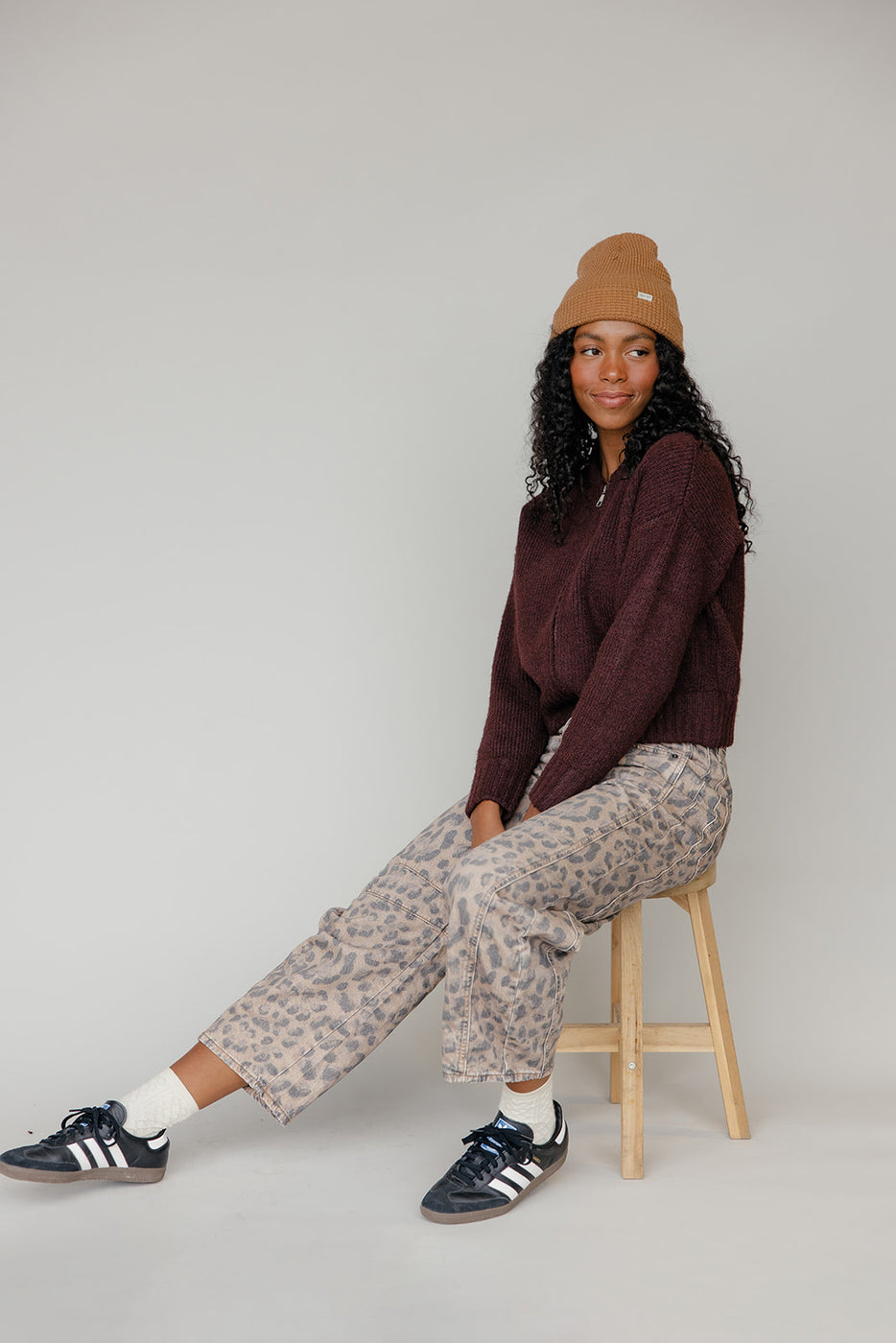 Free People Good Luck Printed Barrel Jeans