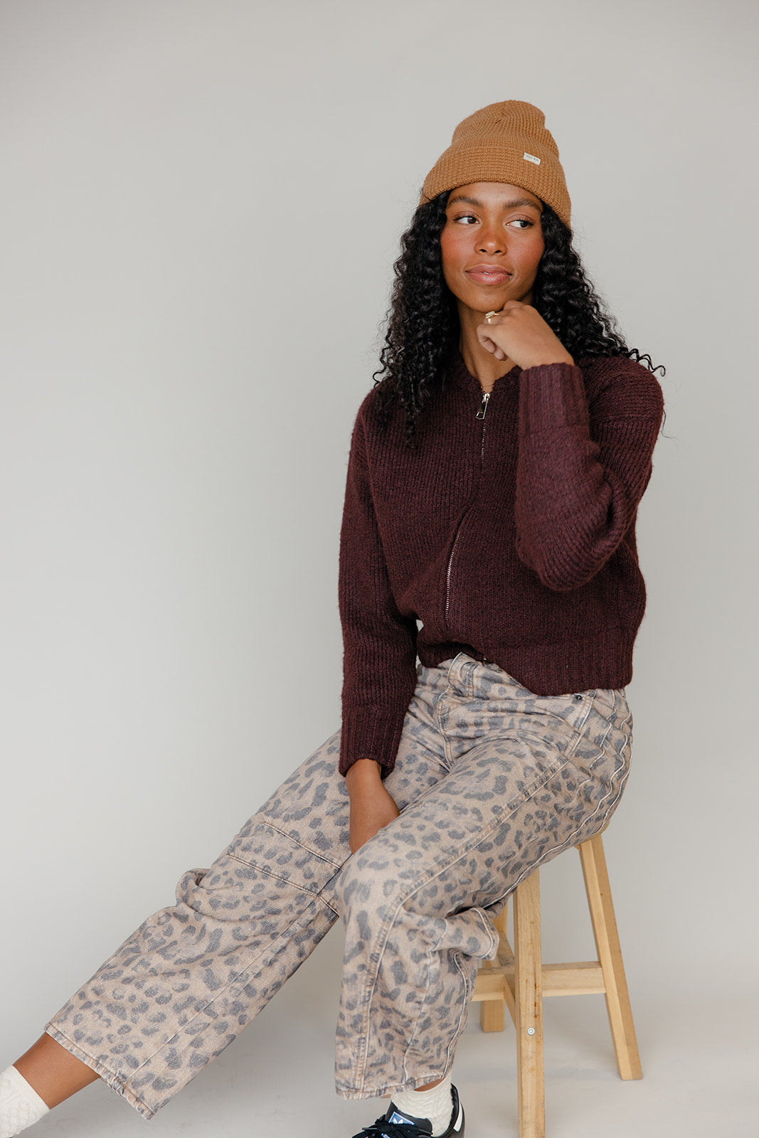 Rosewood Zip Sweater