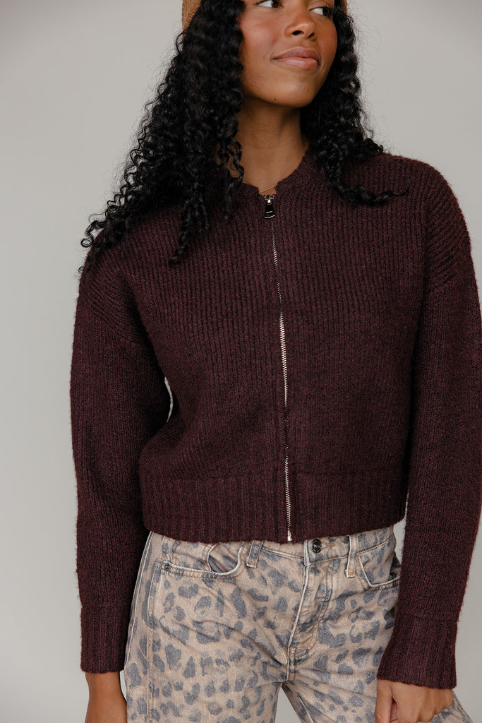 Rosewood Zip Sweater