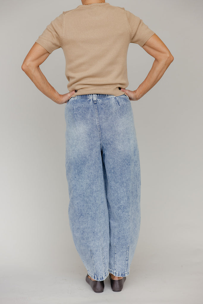 Cozy Curve Tie Waist Balloon Jeans
