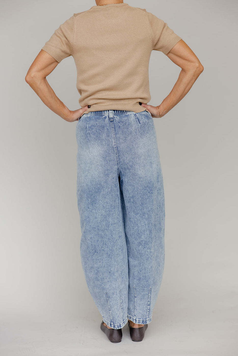 Cozy Curve Tie Waist Balloon Jeans