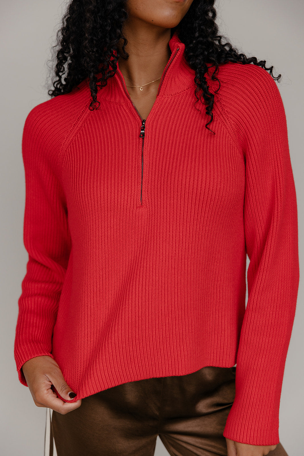 Redline Zip Henley Sweater